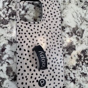 Loopy Case Black and Beige Spotted Phone Case